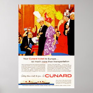 Poster Publicité pour la fête des reines de Cunard