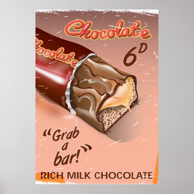 Poster Publicité vintage au chocolat. (Devant)