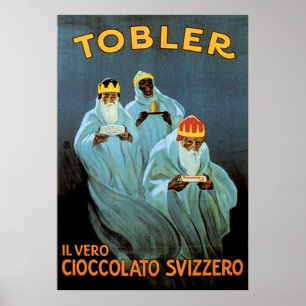 Poster Publicité vintage au chocolat Tobler