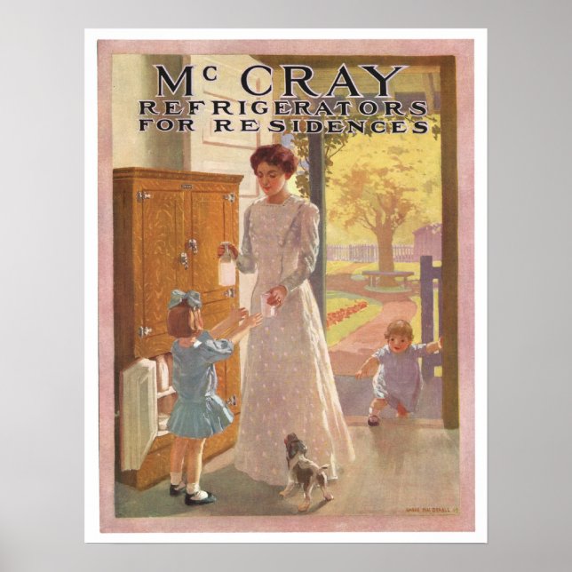 Poster Publicité vintage de réfrigérateur (Devant)