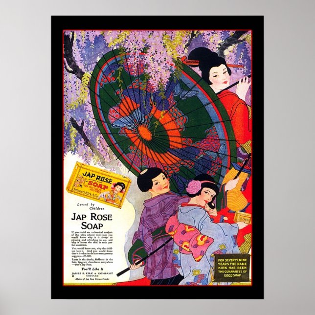 Poster Publicité vintage japonaise Rose savon (Devant)