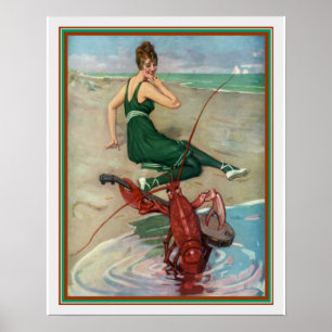 Poster Puck 1914 "Serenade de homard" 16 x 20