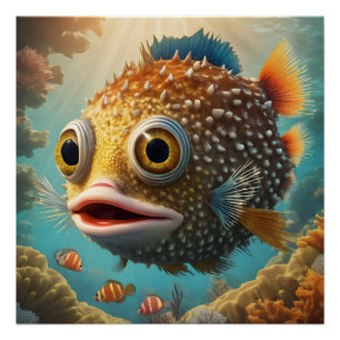 Poster Puffer Fish no 1 Glossy Poster