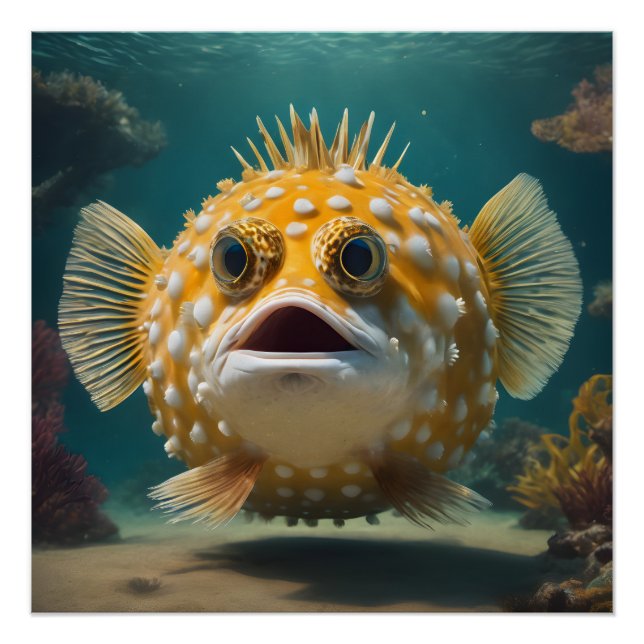 Poster Puffer Fish no 3 Glossy Poster (Devant)