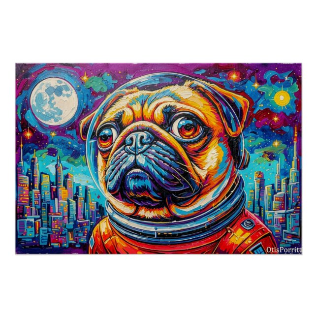 POSTER PUG ASTRONAUTE - RETOUR À LA MAISON 16 (Devant)