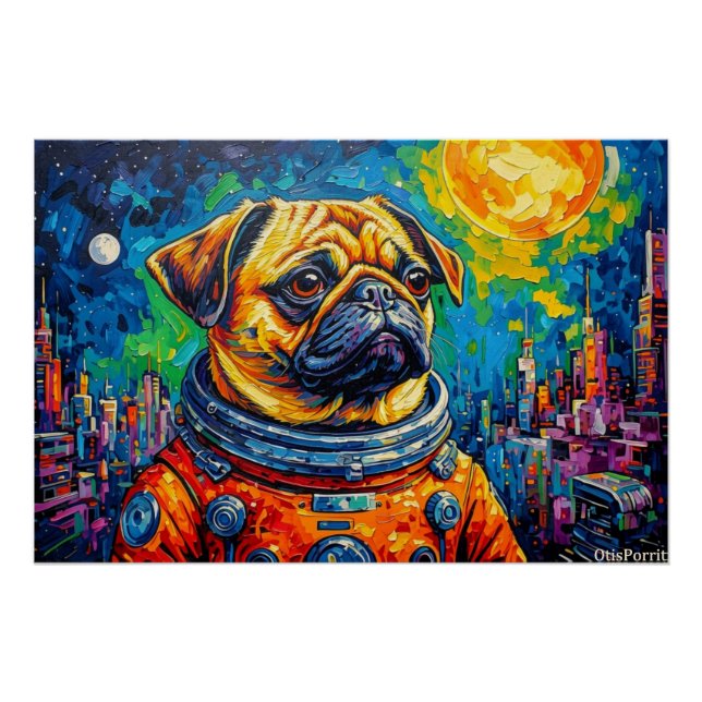 POSTER PUG ASTRONAUTE-REVIENT À LA MAISON 15 (Devant)