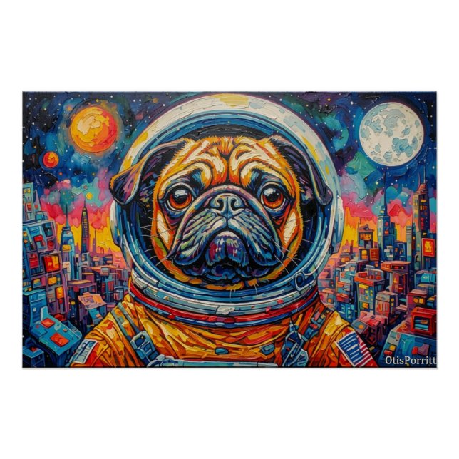 POSTER PUG ASTRONAUTE-REVIENT À LA MAISON 19 (Devant)