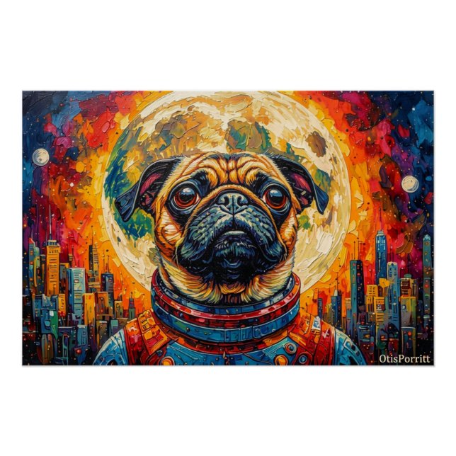 POSTER PUG ASTRONAUTE-REVIENT À LA MAISON 8 (Devant)