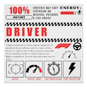 Poster Puissance de l'équipe de pit – 100% conducteur