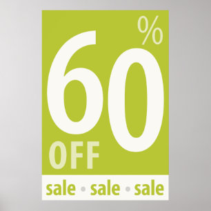 Poster Puissant 60% DE RÉDUCTION SUR VENTE Signal - affic