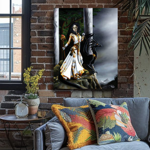 Poster Puissante Sorcière de Fantastique Gardienne du Dra