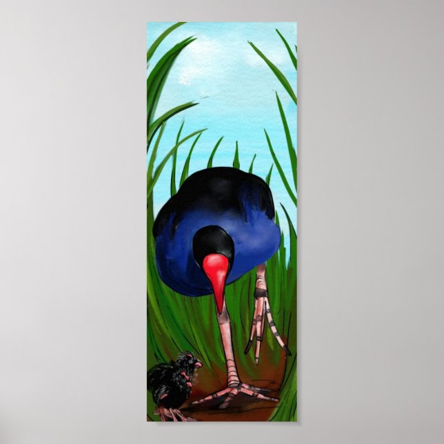 Poster Pukeko et Chicks (Devant)