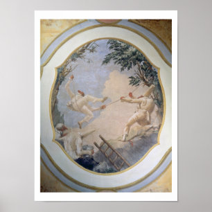 Poster Pulcinella on a Swing, 1797 (fresque)