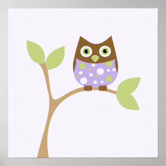 Poster Purple Baby Owl