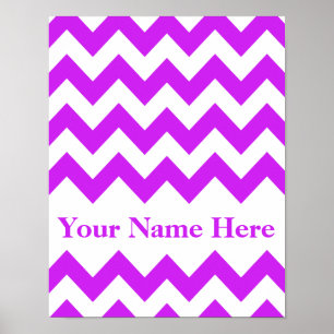 Poster Purple Bold Chevron avec nom