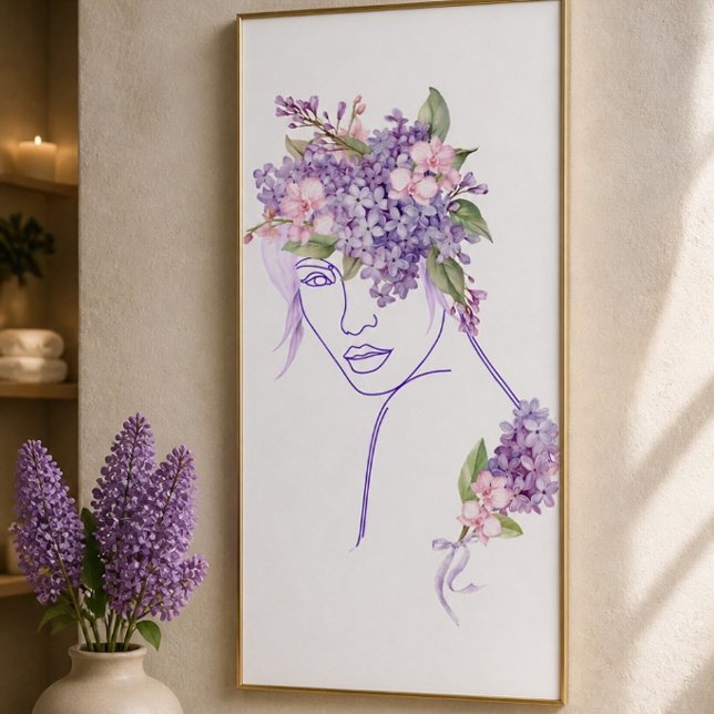 Poster Purple Muse - Une Dame avec des Lilas et des Orchi (Créateur téléchargé)