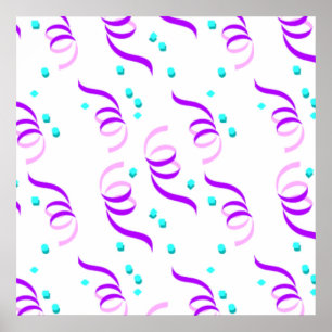 POSTER PURPLE PARTI RIBBONS