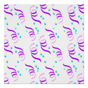 POSTER PURPLE PARTI RIBBONS