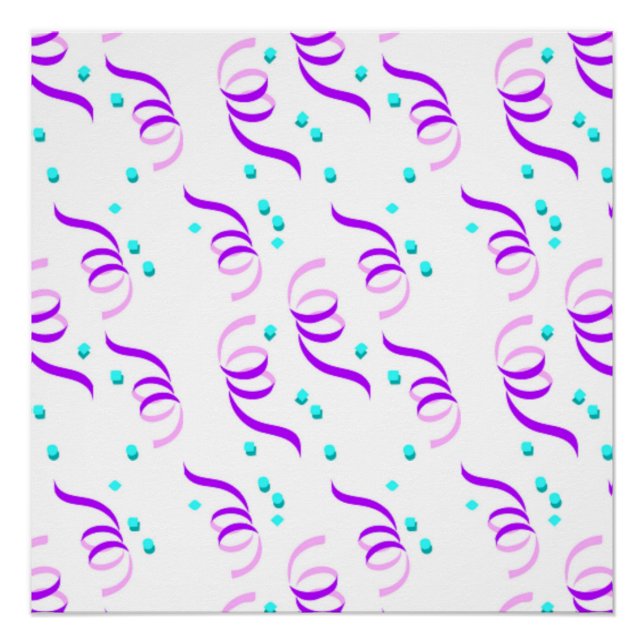 POSTER PURPLE PARTI RIBBONS (Devant)