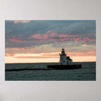 Poster Purple Sunset & Lighthouse (Cleveland, OH)