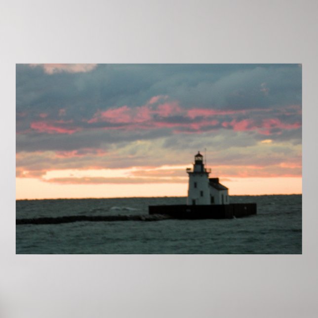 Poster Purple Sunset & Lighthouse (Cleveland, OH) (Devant)