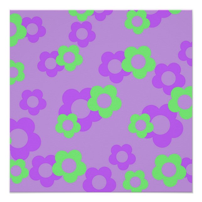 Poster Purple Y2K Bold Fleur sauvage Vibrant Spring Art (Devant)