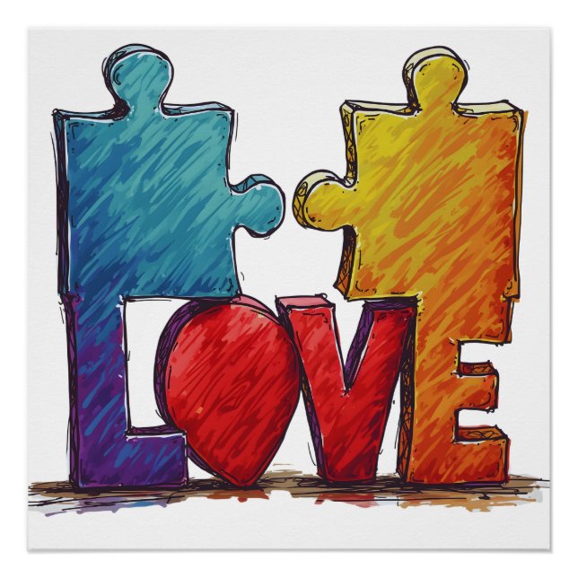 Poster puzzle d'amour (Devant)