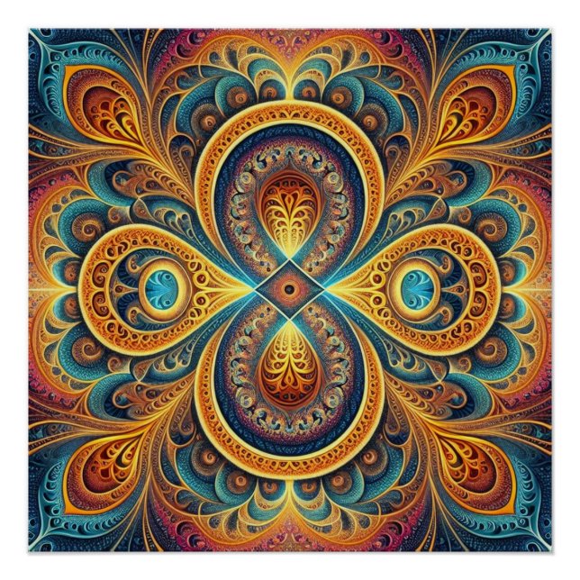 Poster Puzzle d'art fractal vibrant (Devant)