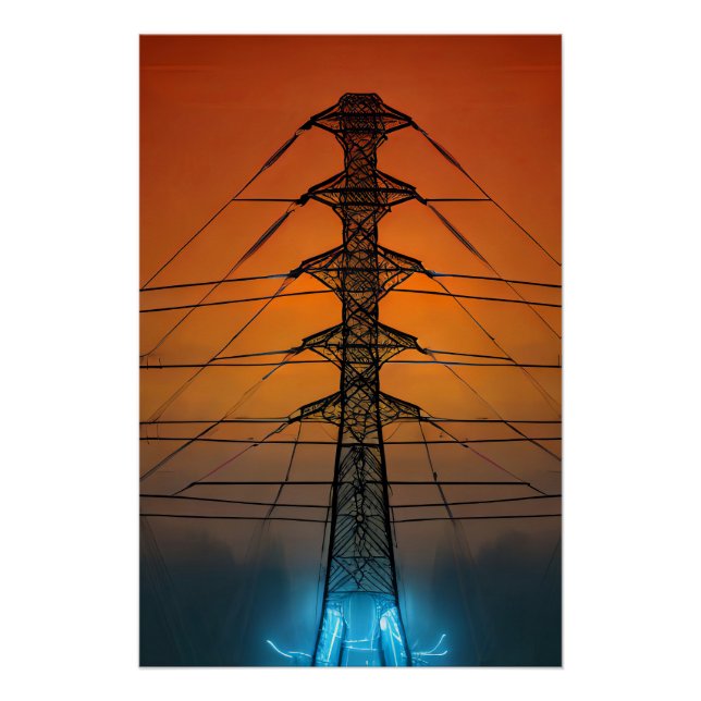 Poster Pylon couché de soleil (Devant)