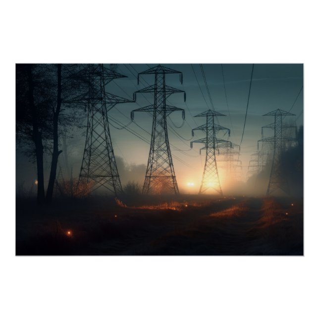 Poster Pylônes au Crépuscule (Devant)