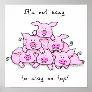 Poster Pyramide des cochons joueurs