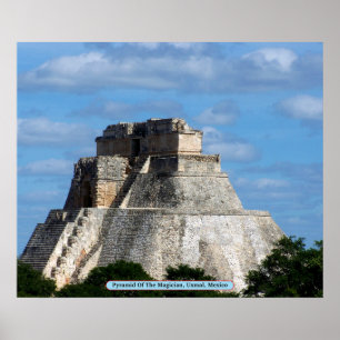 Poster Pyramide Du Magicien, Uxmal, Mexique