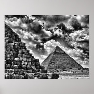 Poster Pyramides de Gizeh, Le Caire, Égypte