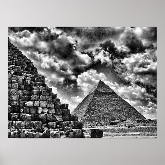 Poster Pyramides de Gizeh, Le Caire, Égypte (Devant)