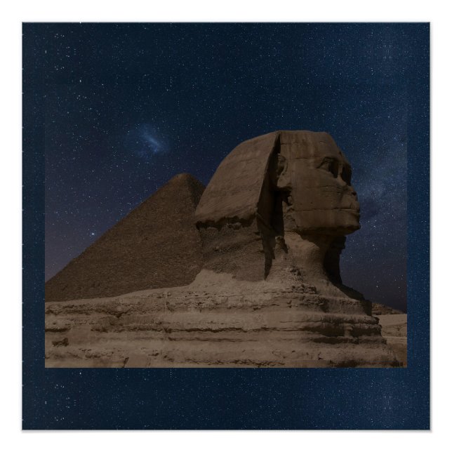Poster Pyramides de Gizeh Sphinx Pharaon Égypte ancienne  (Devant)