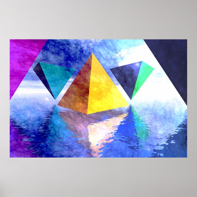 Poster Pyramides et Triangles (Devant)
