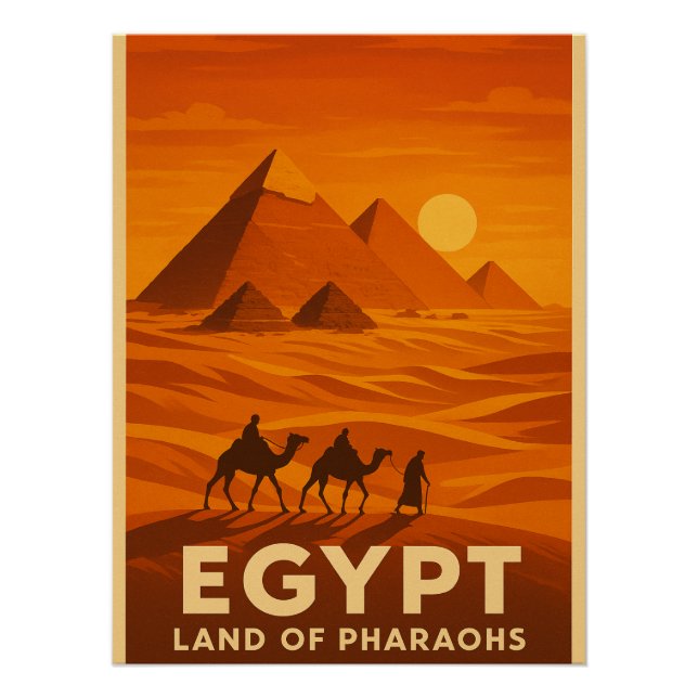 Poster Pyramides mystiques de Gizeh" (Devant)