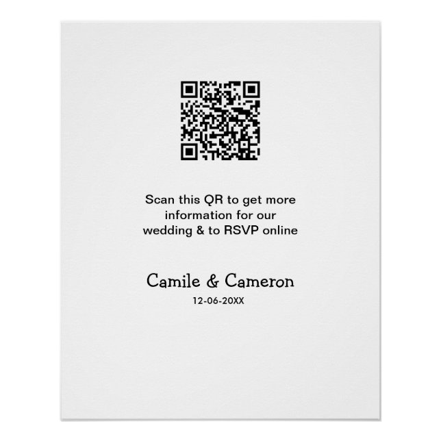 Poster QR MARIAGE WEBSITE ajouter la date de photoname no (Devant)