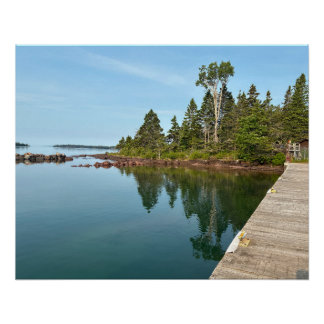 Poster Quai de la baie de Malone et lac lisse Isle Royale