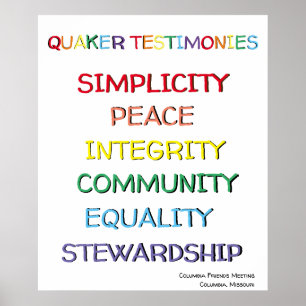 Poster Quaker Témoignages Personnalisé