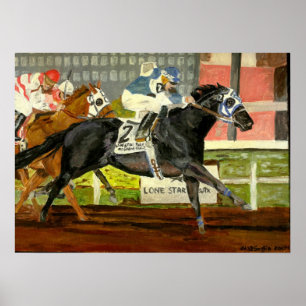 Poster Quarter Horse Racing Portrait