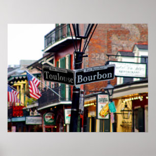 POSTER QUARTIER FRANÇAIS DE LA NOUVELLE-ORLÉANS