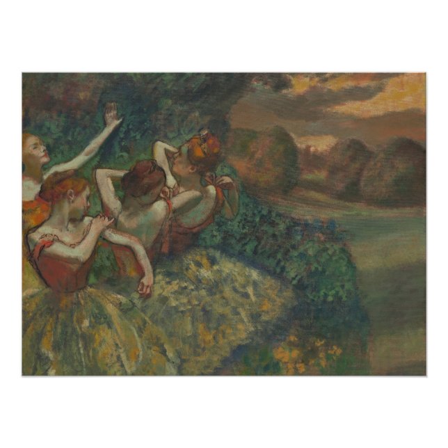 Poster Quatre Danseurs, Peinture impressionniste, Edgar D (Devant)