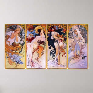 Poster Quatre saisons par Alphonse Mucha 1895