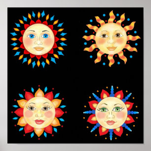 Poster Quatre Visages Soleil