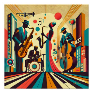Poster Quatuor de l'ère du jazz du milieu du siècle