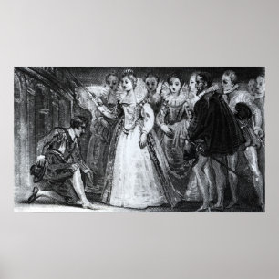 Poster Queen Elizabeth I  Knighting Francis Drake