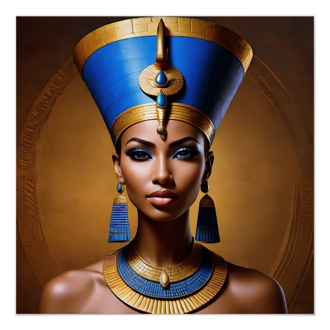 Poster "Queen Nefertiti" Belle reine africaine antique (Devant)
