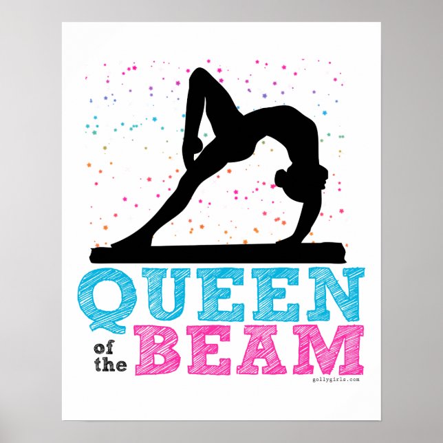 Poster Queen of the Beam Gymnastique par Golly Girls (Devant)