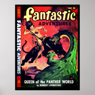 Poster Queen of the Panther World : Imaginaire Pulp Ficti